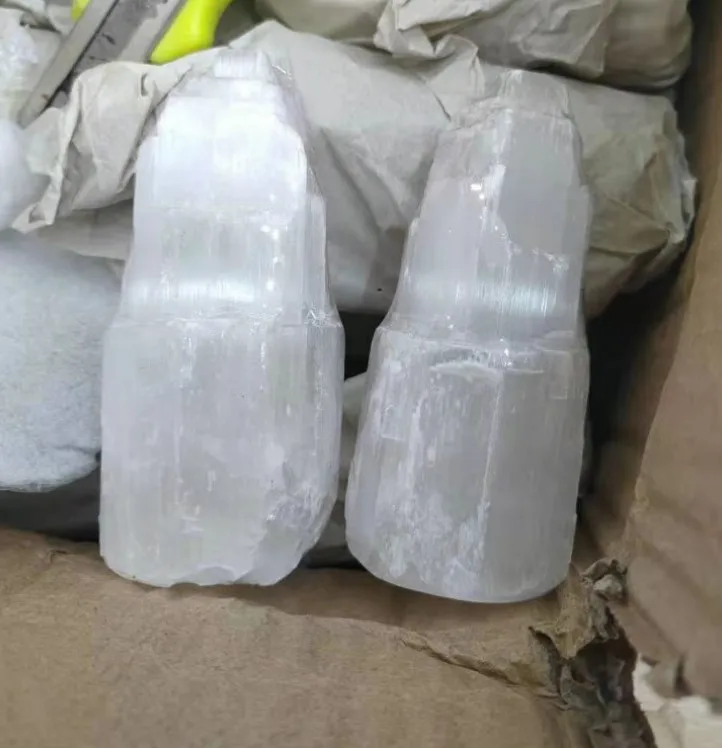 Wholesale natural carved crystal wands crystals healing stones angel aura white selenite towers