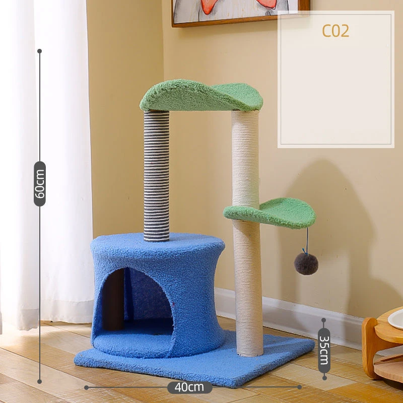 Cat Climbing Pink Tree Pet Climbing Frame Jumping Cats Scratcher Tower Tree House Scratching Post Modern Cats Tree Furniture
