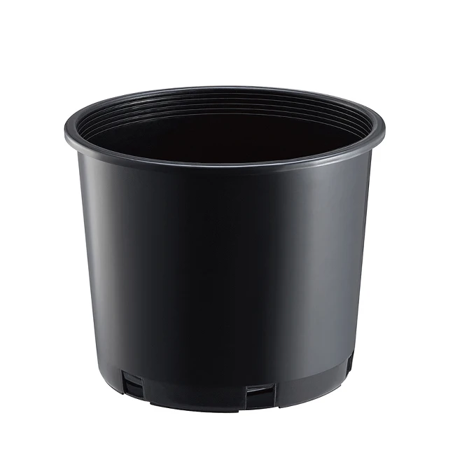Black 1 gallon to 20 gallon planters plastic flowerpots wholesale