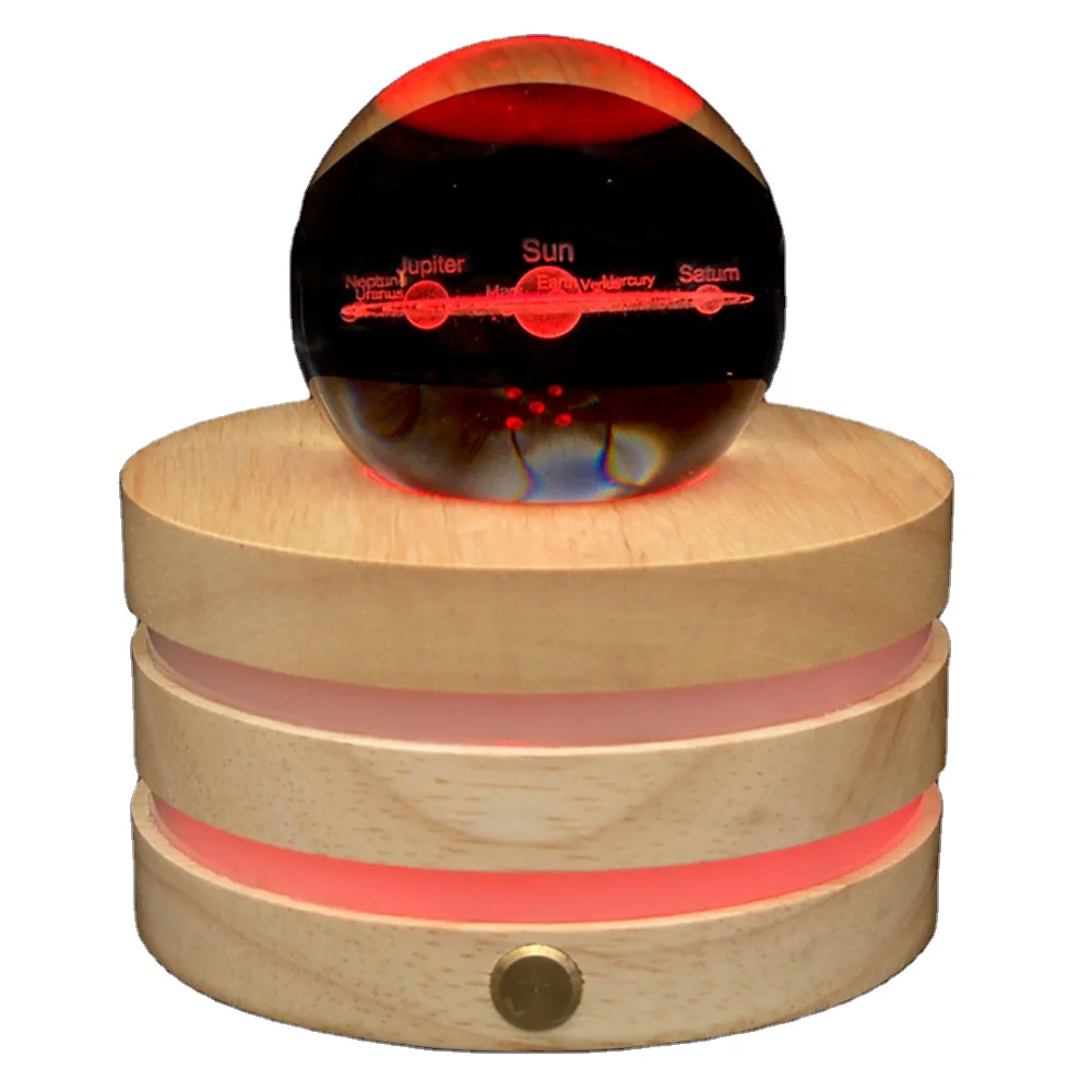 New Crystal Ball  Box Wooden Rotating Sky City Speaker  Lights for Girlfriend Creative Gifts