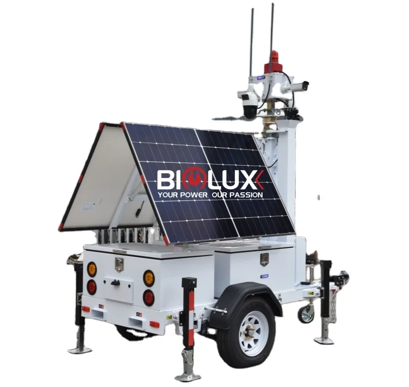 solar towers surveillance trailer mobile cctv camera trailers 24/7 video surveillance station