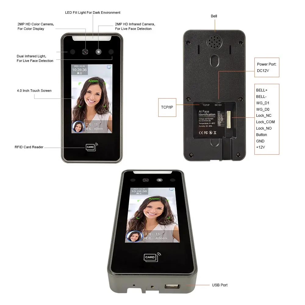 Timmy Free API Rfid Card Reader Biometric Time Attendance Machine With Card Reader
