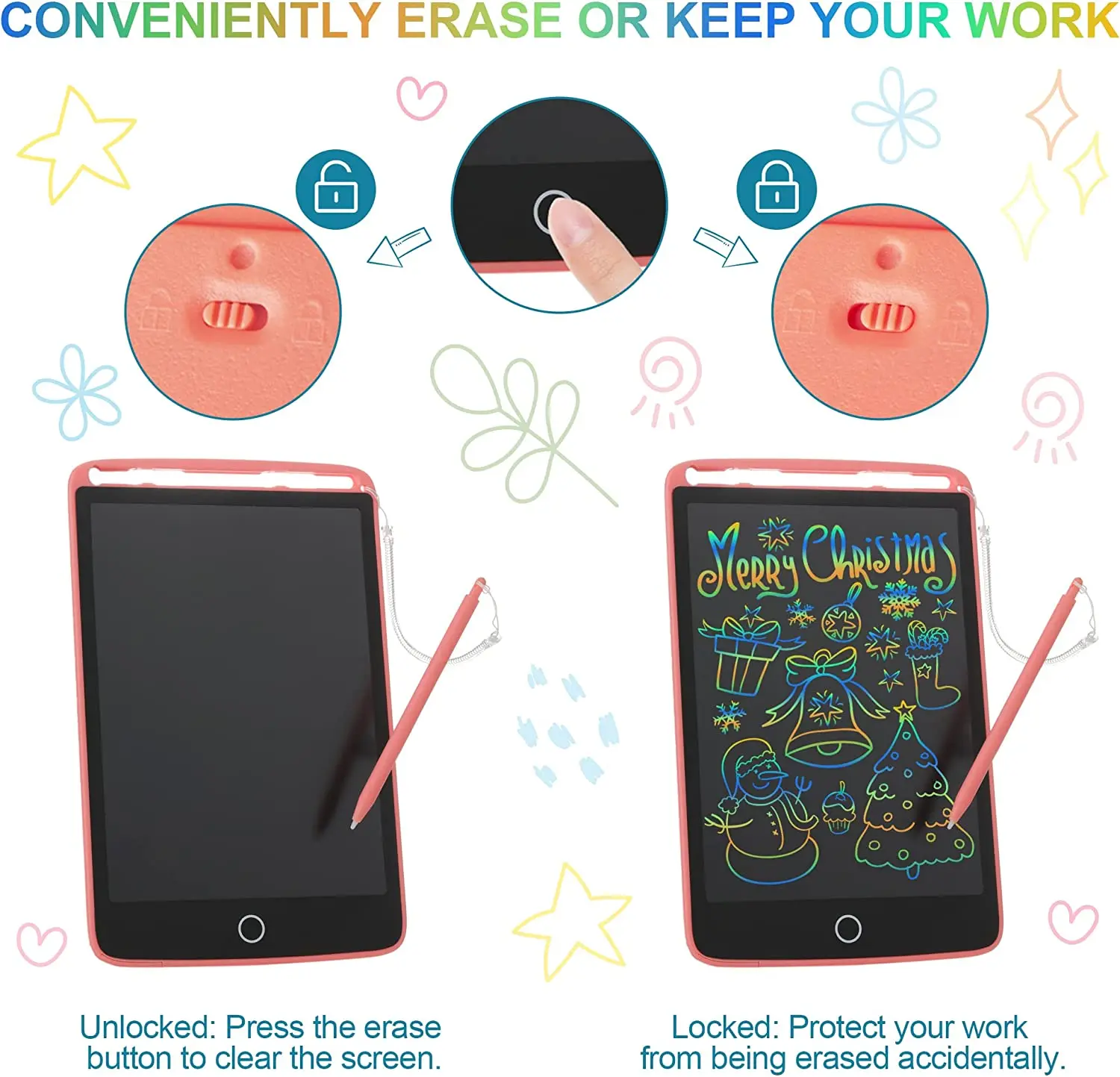 Home School office multifunction 8.5 Inch Writing Pad LCD Writing Tablet Cartoon Drawing Board Erasable for Kids Painting Toys