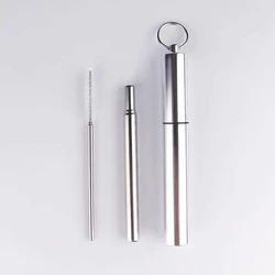Svin Hot Sale Metal Reusable Custom  Stainless Steel Drinking Telescopic Straw