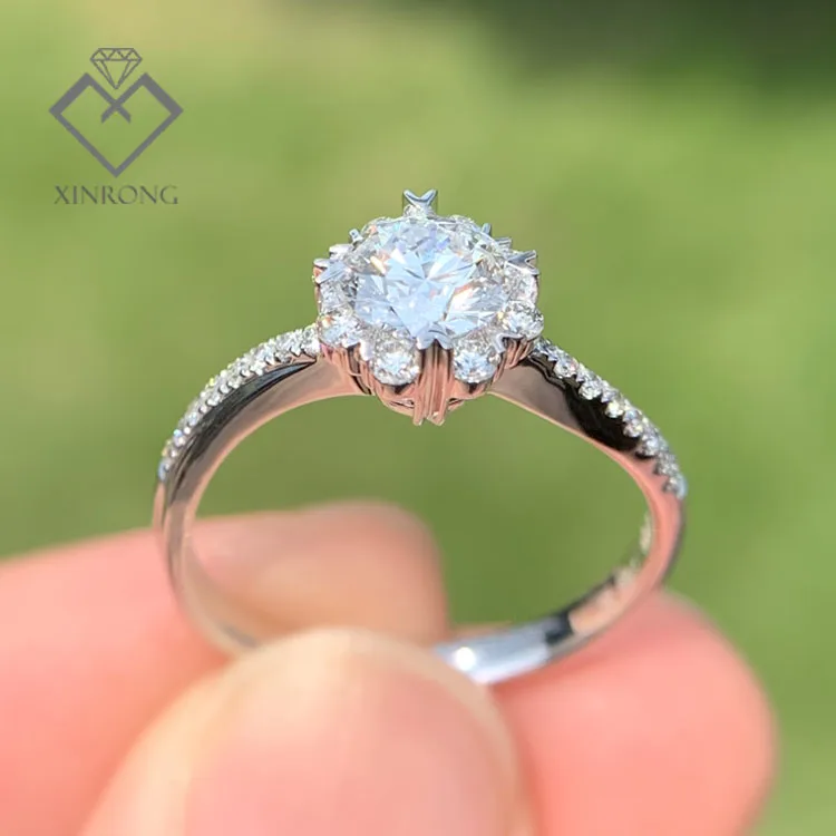 
Our factory sells classic 18K gold jewelry of excellent quality diamant ring 18k engagement lab created diamond ring For Gifts 
