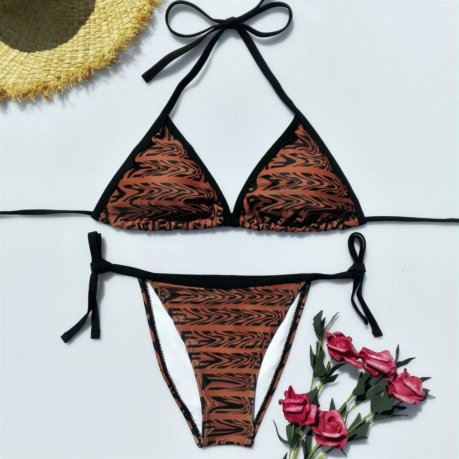 
2021 Summer Design FF Pattern Printed New Style Bikini Sexy Gorgeous Style For Women Young Lady 