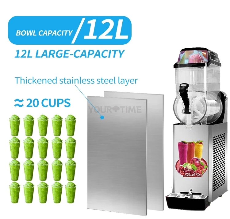 YourTime Commercial Frozen Drink Slush Slushy Making Machine Smoothie Maker Electric Snow Melting Machine