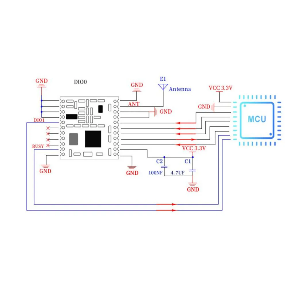 Taidacent 6000m Long Range Wireless Transceiver Module Lora SX1262 433MHZ RF Module