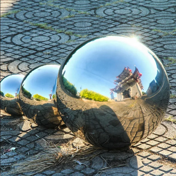 Garden ornament spheres mirror finish 500mm 600mm stainless steel hollow ball