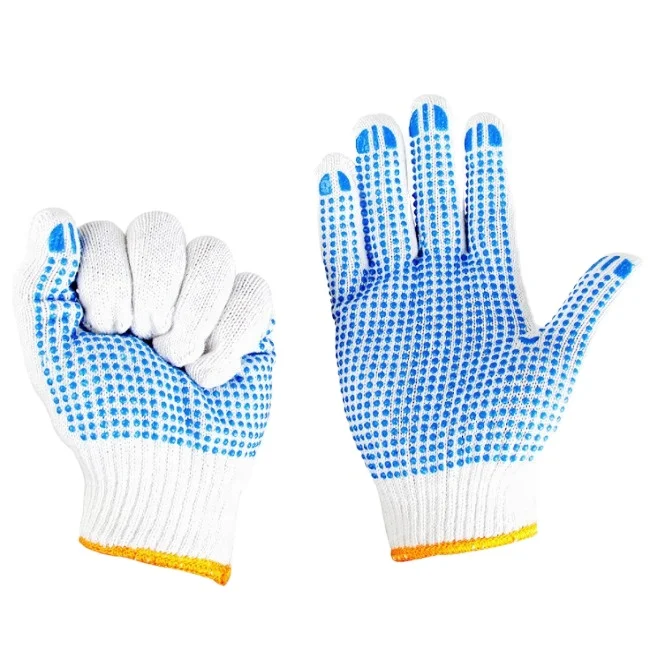 Handling site knitted cotton thread labor protection gloves PVC dot bead cotton yarn gloves