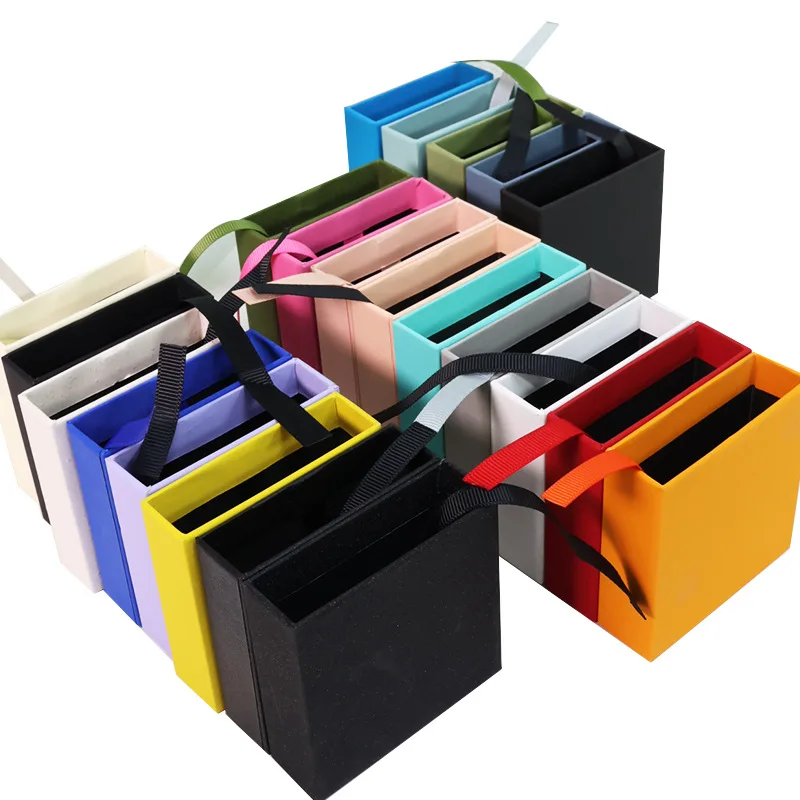 Custom Transparent Display Necklace Ring Earrings Colorful Wear Nail Packaging Jewellery Pe Film Suspstorage Box