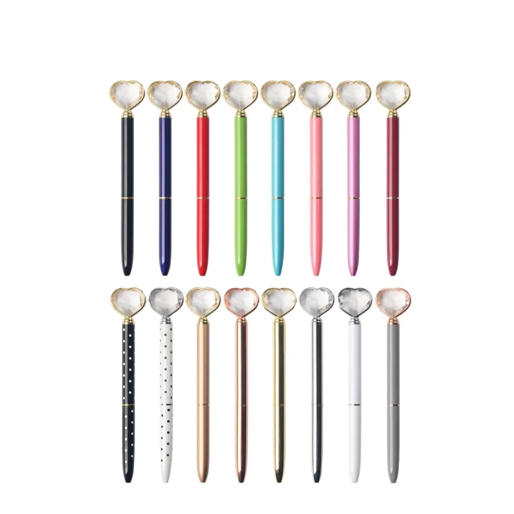 custom logo engraved diamond gift metal ballpoint heart love wedding gift