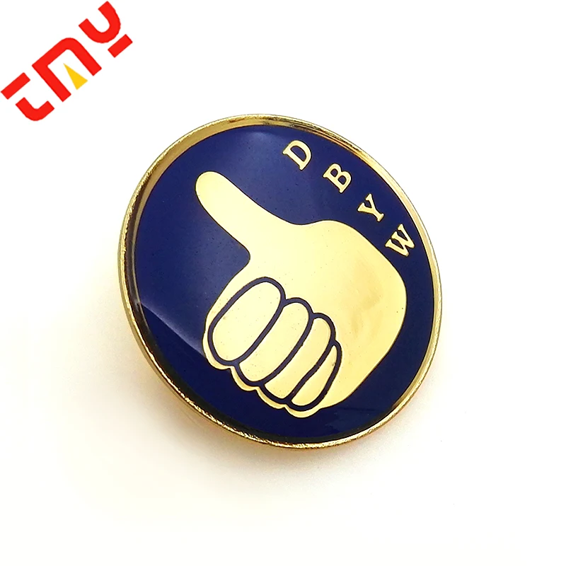 Custom Printed Metal Epoxy Covering Lapel Pin Retractable Gold Metal Name Badges With Magnetic Back