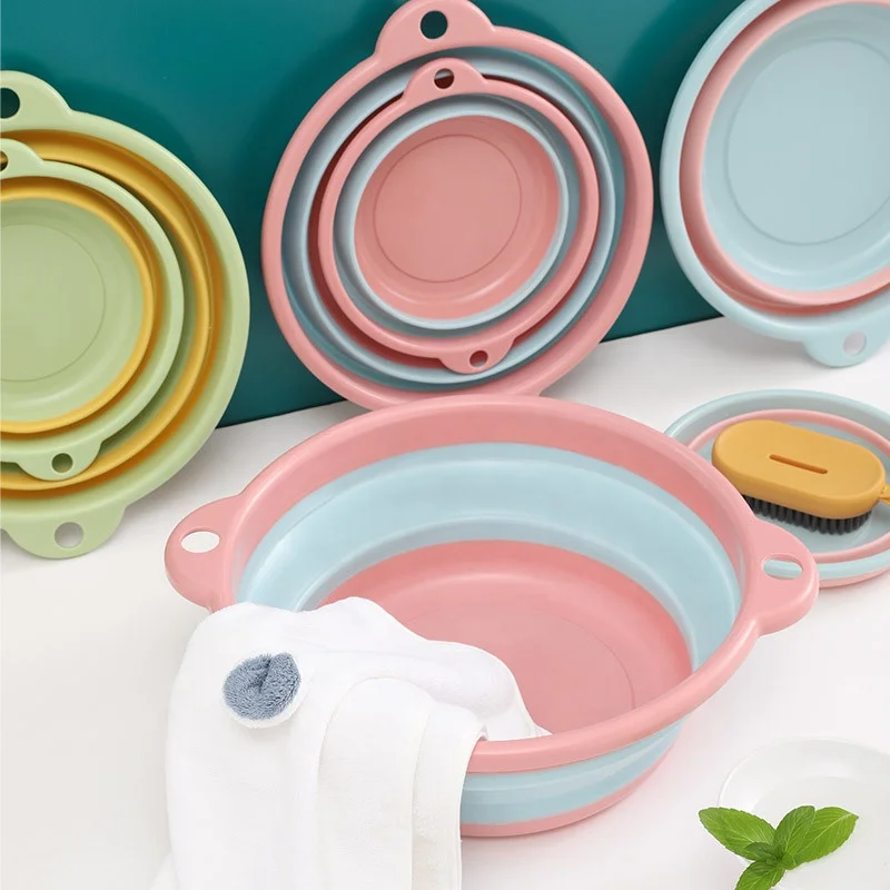 Travel Fishing Save Space Small Basins Portable Collapsible Foldable Washbasin Silicone Folding Wash Basin