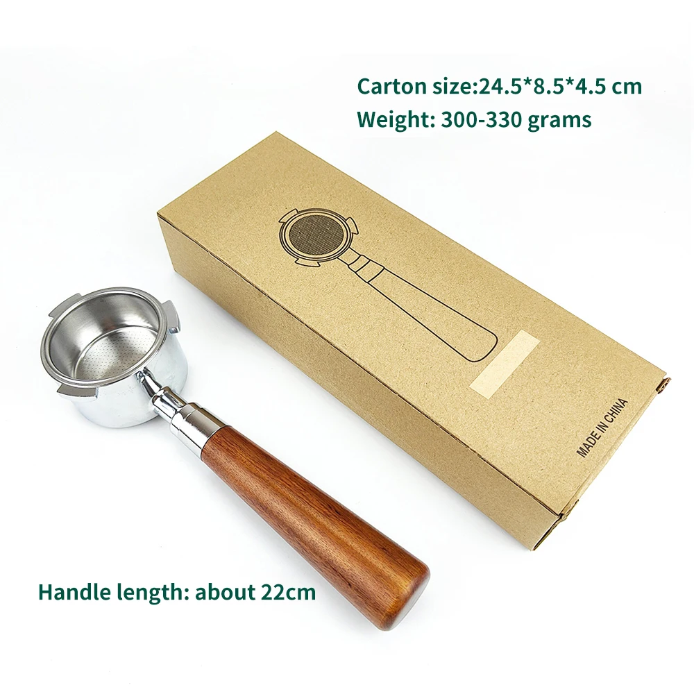 Wood Handle Coffee Filter Stainless Steel Tail Section Espresso  51mm 54mm 58mm Black Coffee Portafilter
