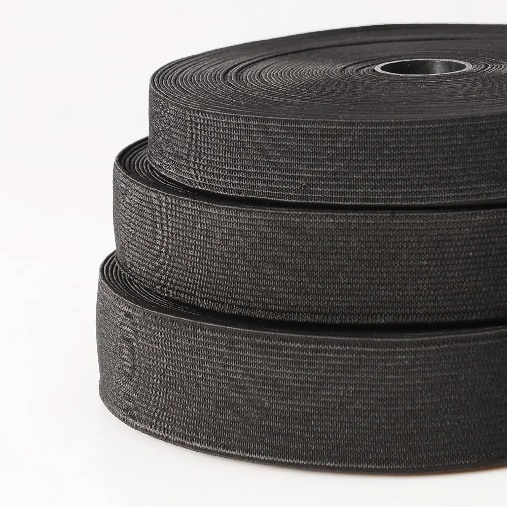Wholesale Custom Elastic Tape 25mm 30mm 35mm 40mm 45mm White Knitted Sofa Elastic Webbing Tape