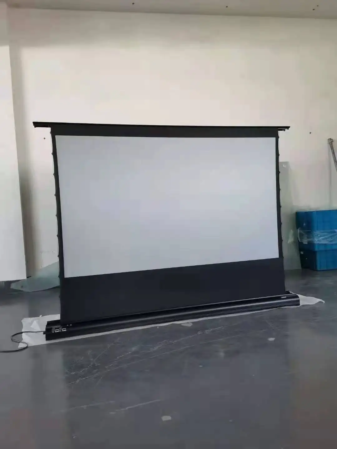 Telon Home cinema 150 inch Electric Tension Floor Screen PET Crystal UST ALR Laser Projector floor rising motorized alr screen