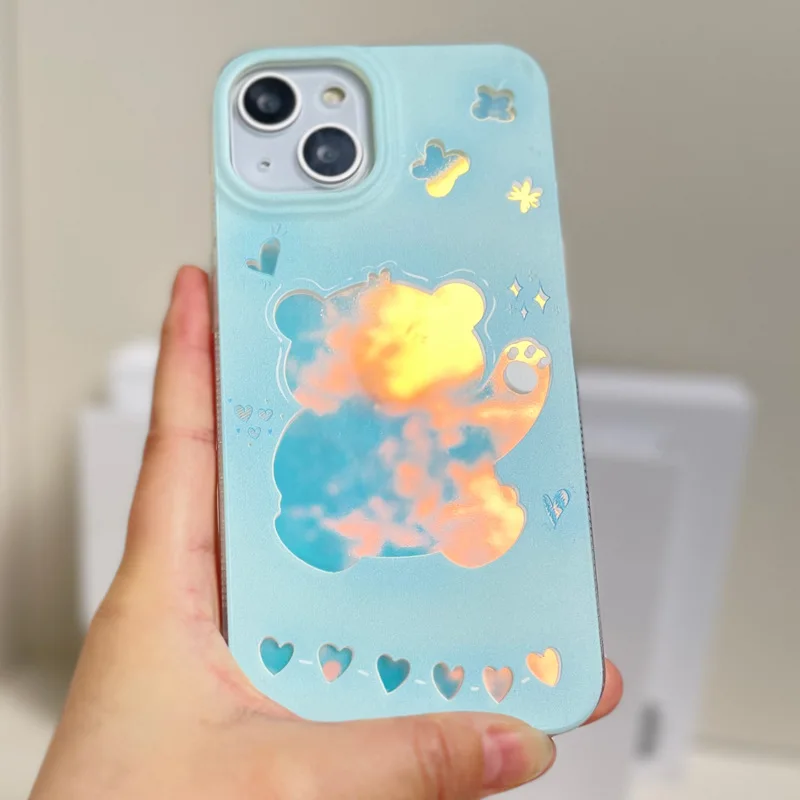 ins Little Fresh Dazzle phone case Laser anti-wear and anti-fall protection case