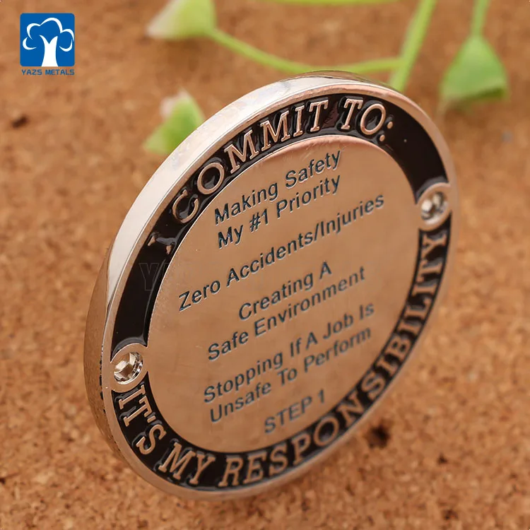 2023 YAZS Metals Factory supply Brass zinc alloy iron steel stamp custom soft hard enamel cheap metal coin with hole