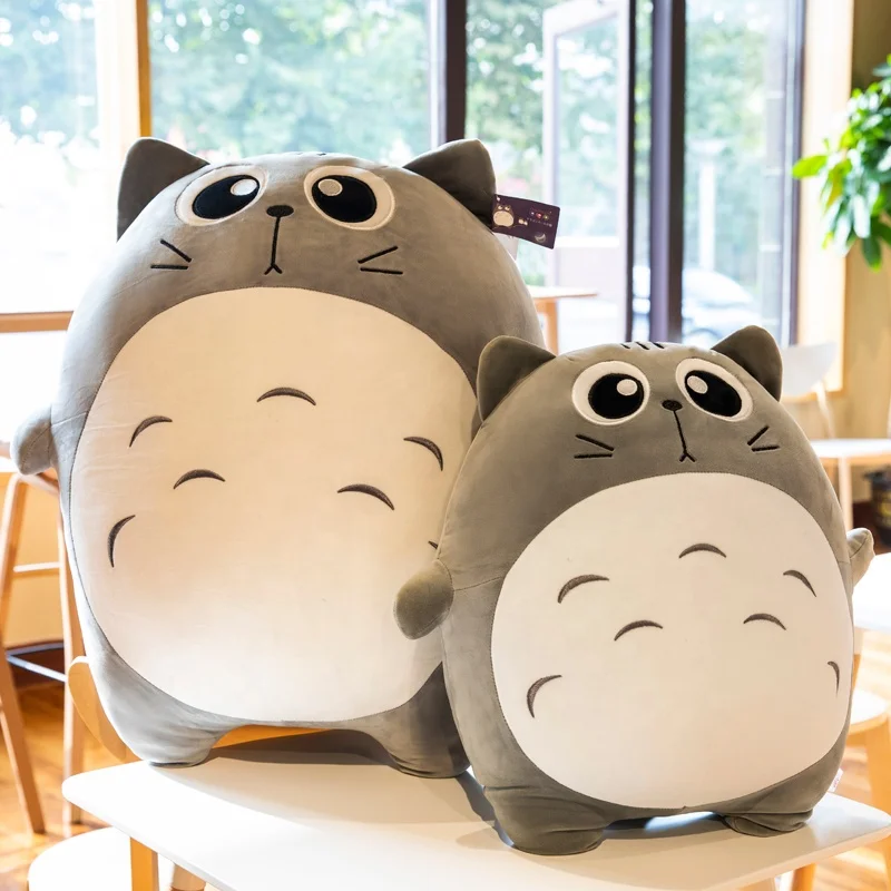 Kawaii Japanese Style Anime Cat Stuffed Animal Doll Totoro Pillow Cushion Plush Toys for Kids Christmas Gift