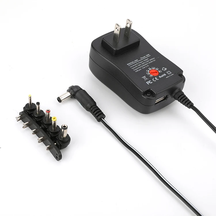 Universal AC 100-240V DC 3V 4.5V 5V 6V 7.5V 9V 12V 30W Multi-function Adjustable Power Supply Power Adapter