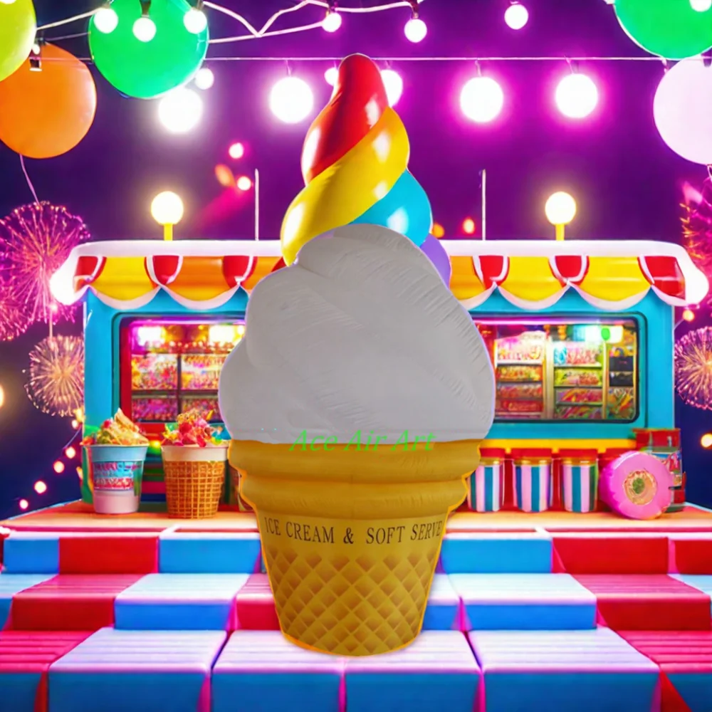 Oxford Cloth Inflatable Ice Lolly Model | Balloon-Style Cone-Shaped Ice Cream Party Decoration