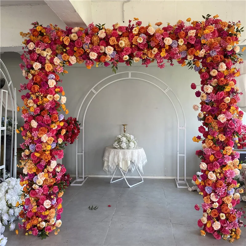 Artificial Customized Luxury Wedding Flower Arch OEM Designed 8ft*8ft Flower Wedding Arch for Background Entrance Decoration