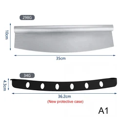 Stainless Steel Pizza Cutter Family Baking Cutting Tools Kitchen Dough Knife Steel Pizza Cutter with Protective Cover