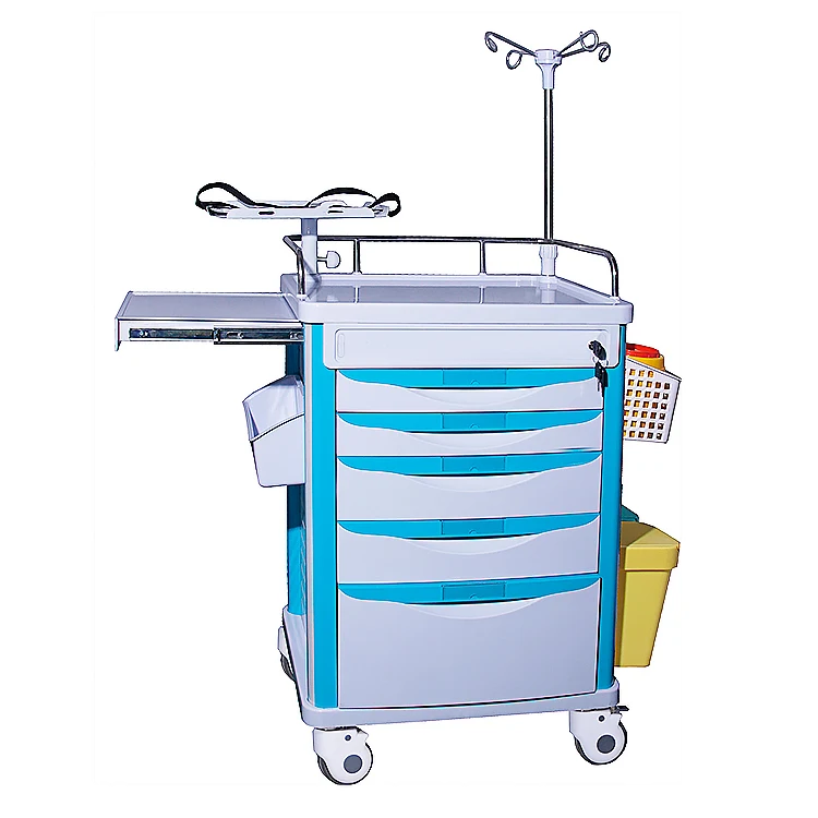 Factory direct sale ABS Anesthesia Cart Hospital Medical Anesthesia Trolley for patient
