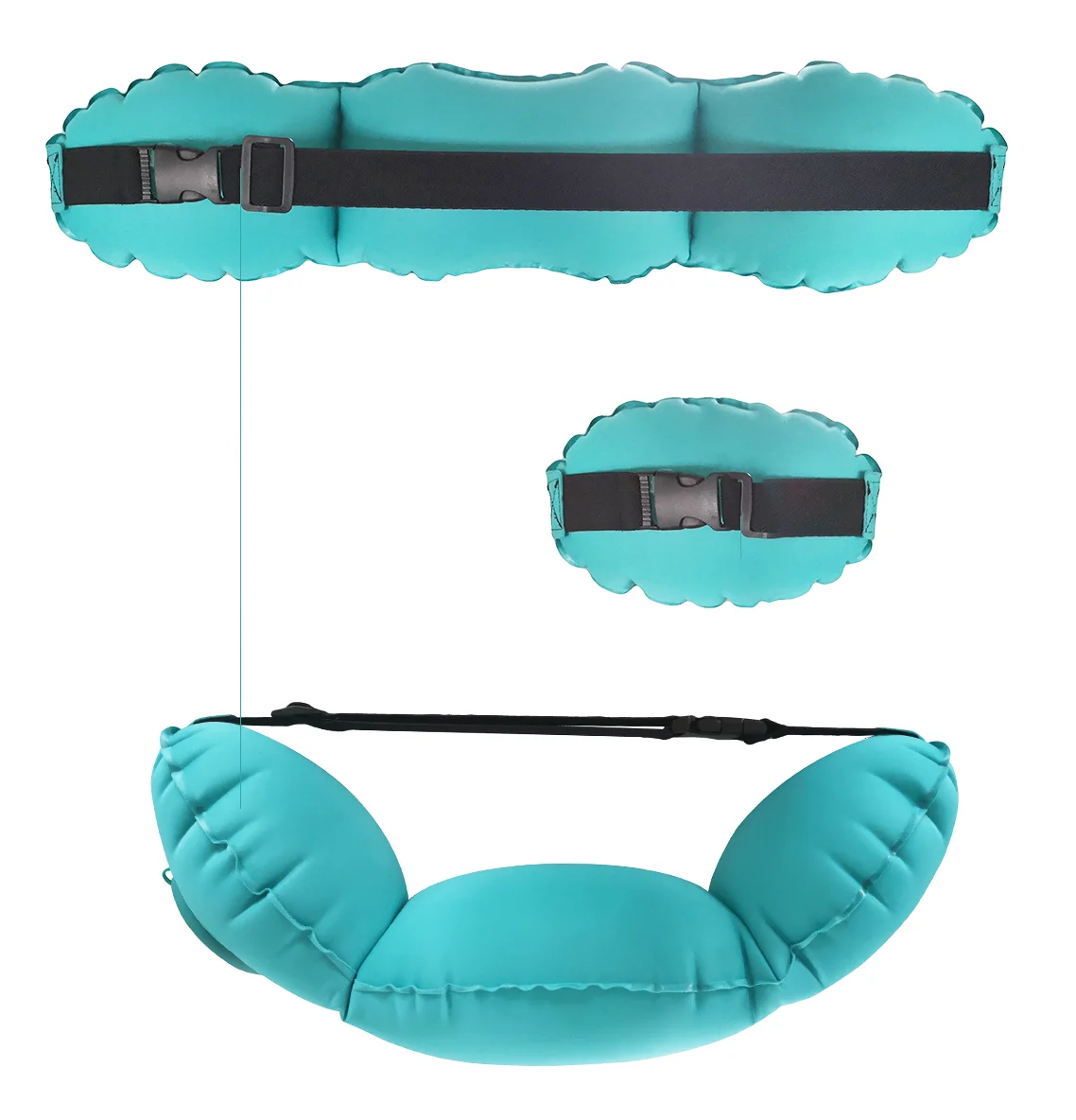 Soft Sleep Inflatable Pillow Car Air Flight Travel TPU Multi Functional Air Neck Cushion Pillow With Hand Press Pump