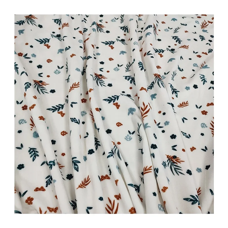 Flower Print Stretchy Baby Pajama Super Soft Fabric Spandex Material Fabrics