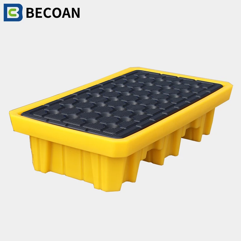 Wholesale With Drain Chemical Storage  Spill Containment Unit High Quality Spill Pallet 2 Drum Spill Tray_