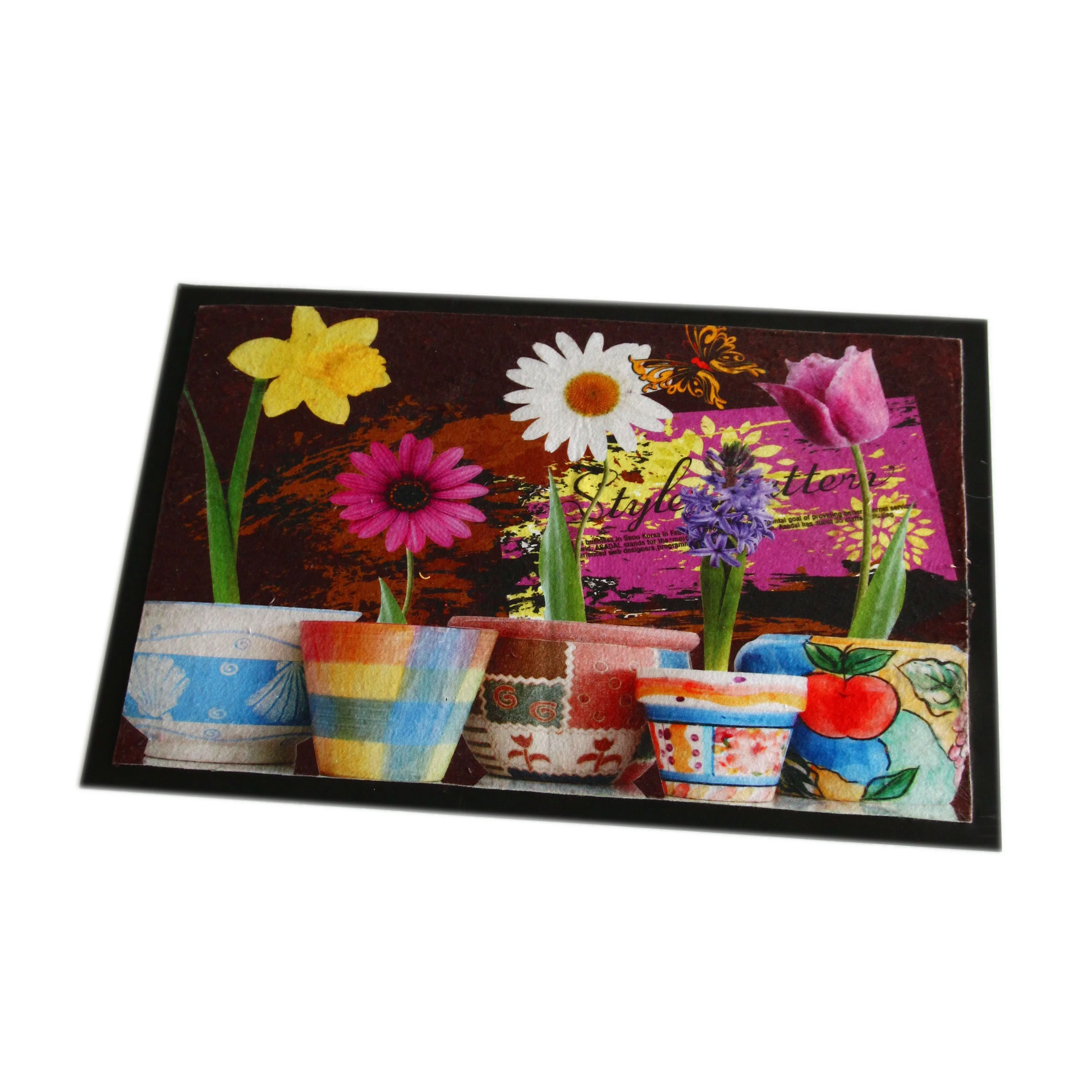 Wholesale PVC Back and Customized Printed Non-woven Fabric Cover Sublimation Blanks Door Mat Blanks Floor Mat Rug outdoor carpet