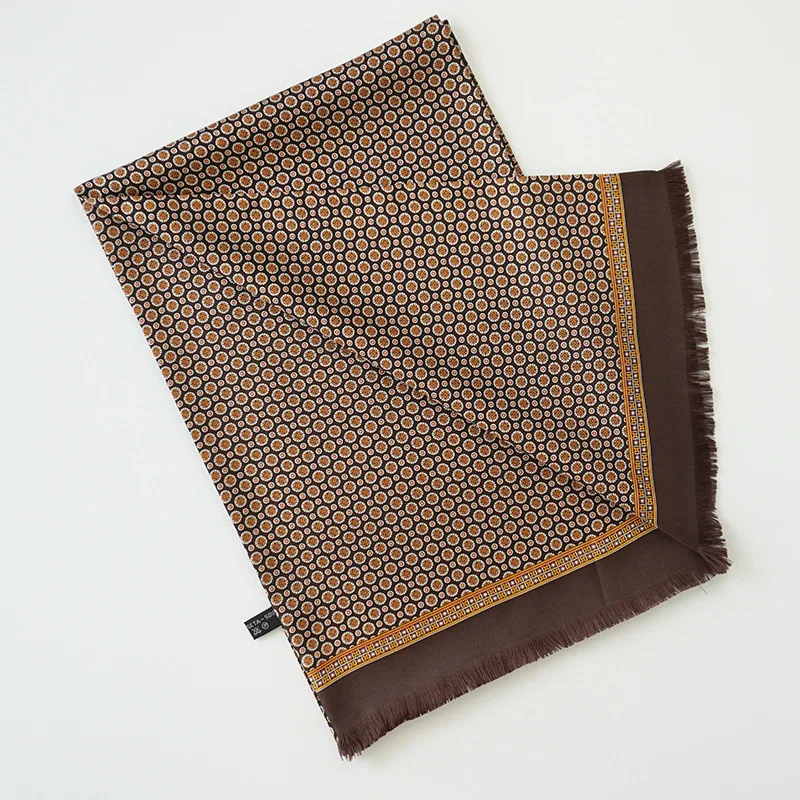 Wholesale Mens luxury 100% pure silk scarf custom print scarves