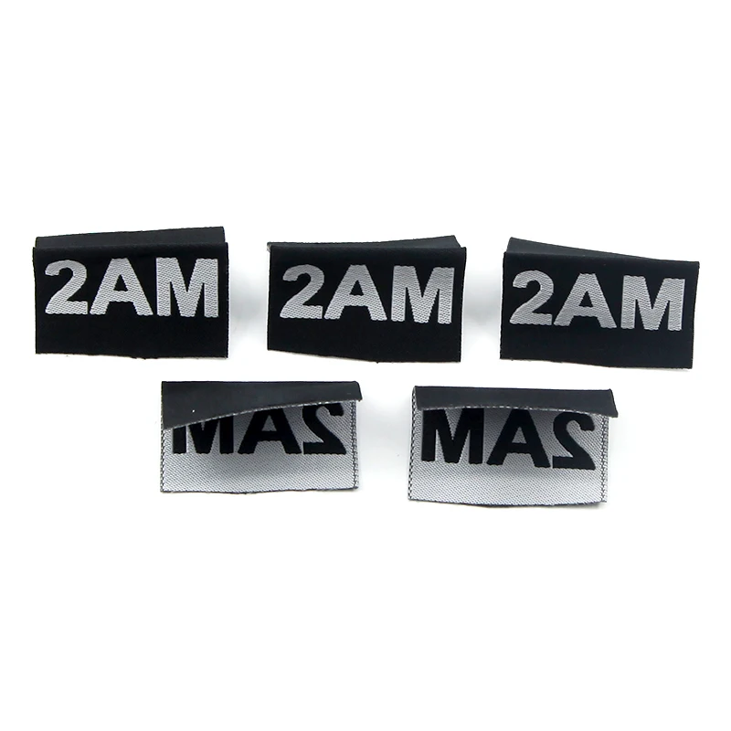 Этикетки для одежды высокой плотности пустые внутри с золотой нитью тканые этикетки на заказ хлопковые большие джинсов задних карманов