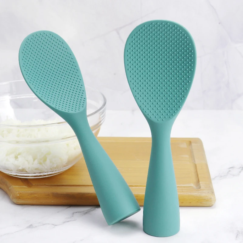 Home Kitchen Utensils Non Stick Silicone Rice Spoon Heat Resistant Cooking Rice Scoop