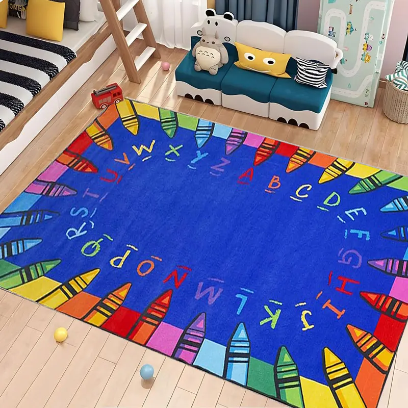 Custom Waterproof Play Kids Learning Room Rug Crawling mat Carpet cartoon Printed for Children