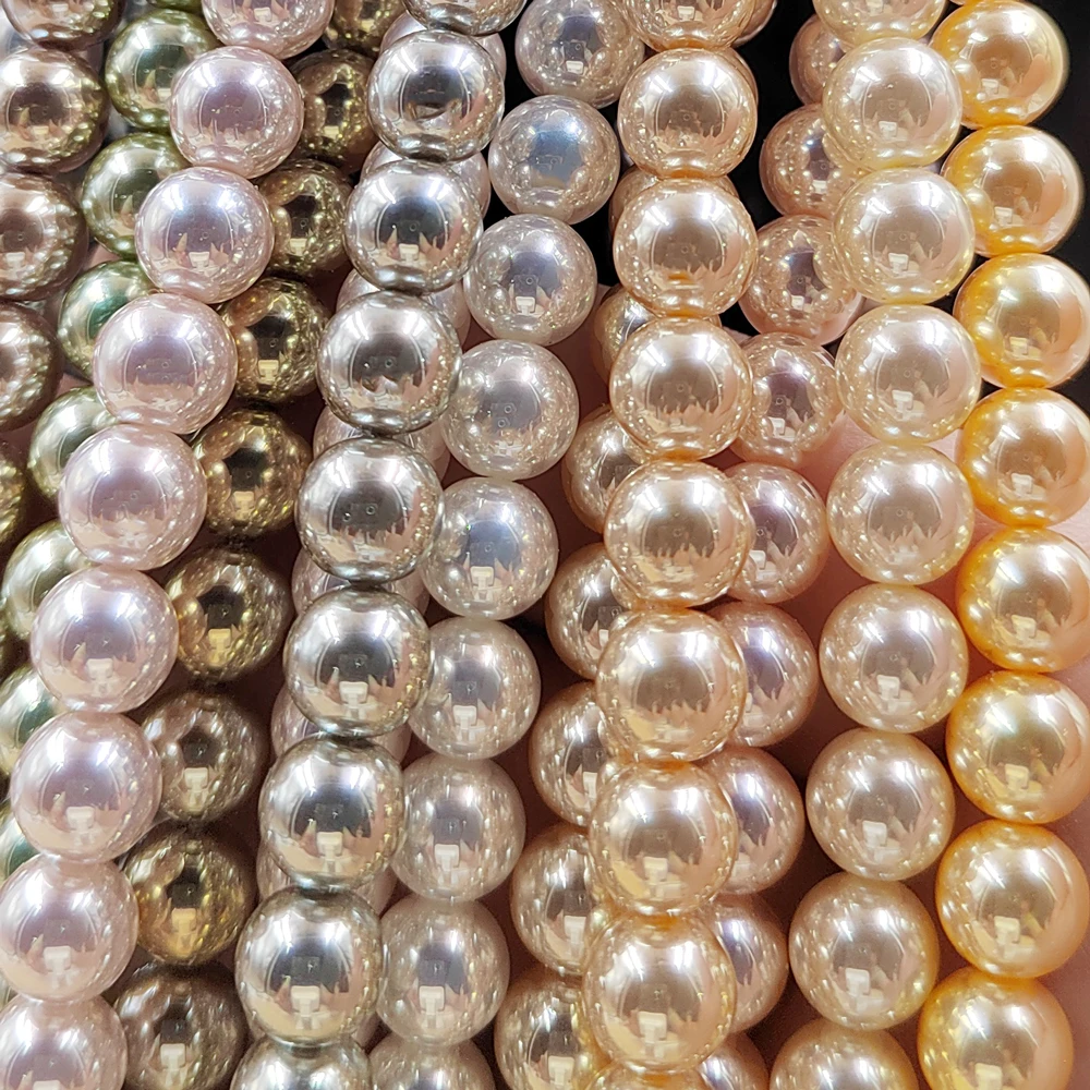 Aurora Pearl Wholesale Factory price 8mm beads Rainbow Effect pearl beads Nice Quality Glass Loose beads for jewelry making