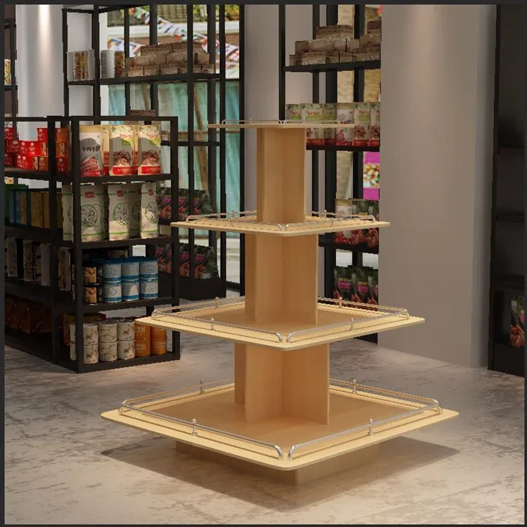 wood gondola display stand ,tower rack for grocery stores