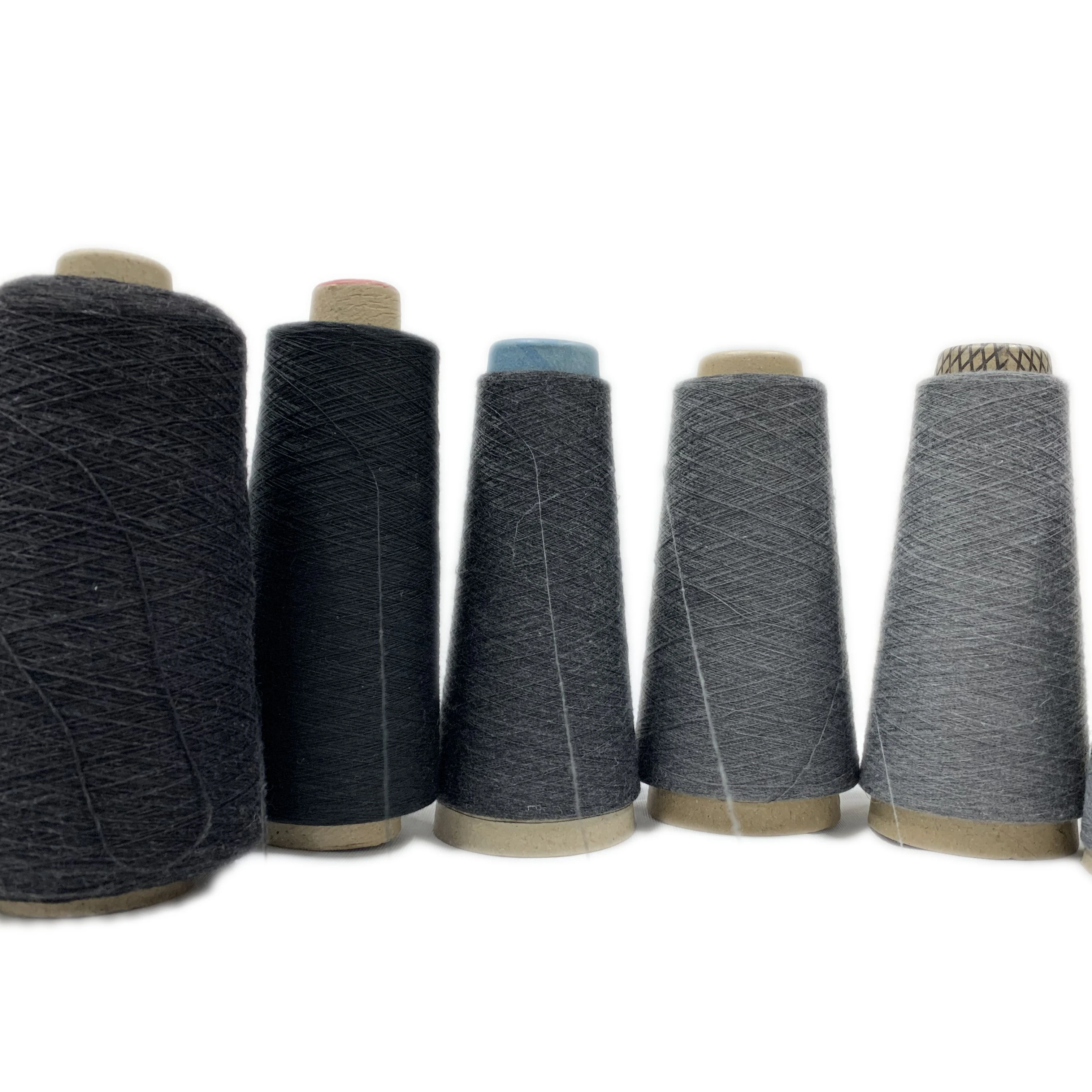 High Quality Ne 30s Ring Spun  Grey Melange  Recycled Polyester Yarn For Weaving and Knitting