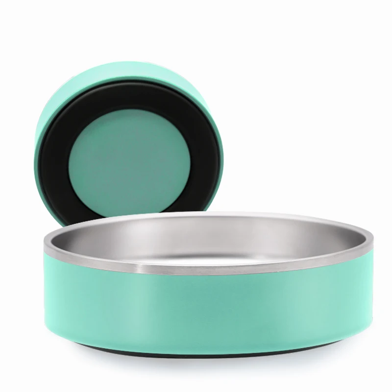 Wholesale Custom Logo Double Layer Stainless Steel Dog Bowl 32oz/42oz/64oz Vacuum Insulated Pet Feeder with Non-slip Feature