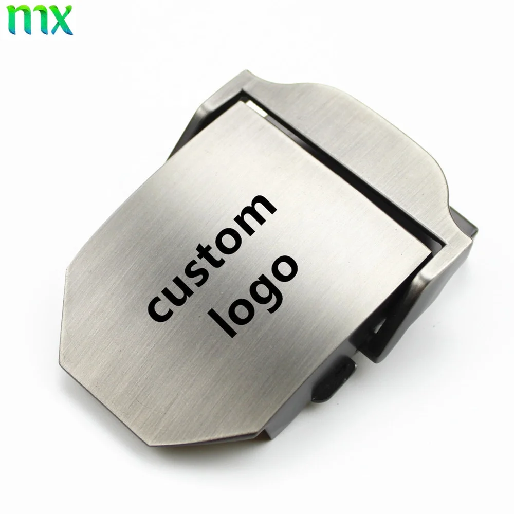 Custom Logo Printed Zinc Alloy Metal Top Canvas Belt Buckle