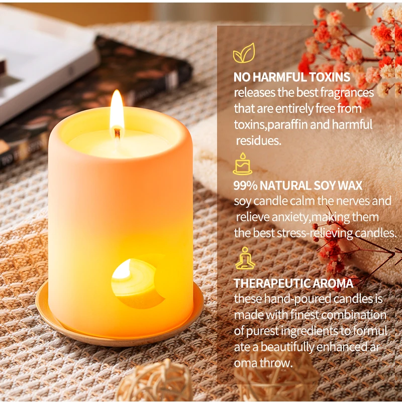 B080H 2 In 1 Manufacturers Luxury Home Decor Mother Gift Set Packaging Color Jar Soy Wax High Quality Match Scented Candle
