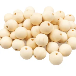 DIY 25mm Natural Maple Wooden Teething Beads
