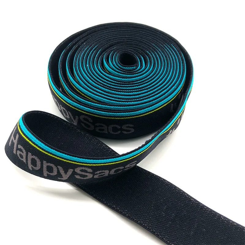 Custom logo printed nylon  Woven Knitted Jacquard Soft Elastic Band For Underwear Boxer Shorts Waistband Belt