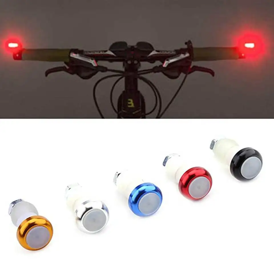 2PCS/set Battery Powered Bicycle Handlebar Light Bike Signal Lamp Cycling LED Bar End Plugs Indicator Safety Lights