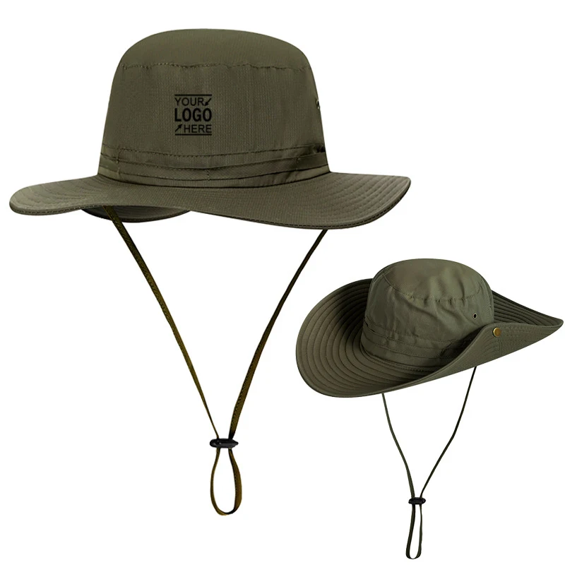 New Arrival unisex Camping Outdoor Adventure Fish Hat Beige Safari Hat army green men and women quick dry bucket hats