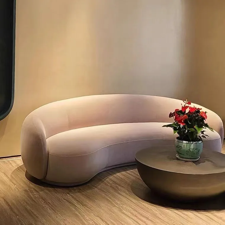 Italian Curved Couch Luxury Modern Design Custom Home Furniture Sitting Living Room Boucle Sofas For Home