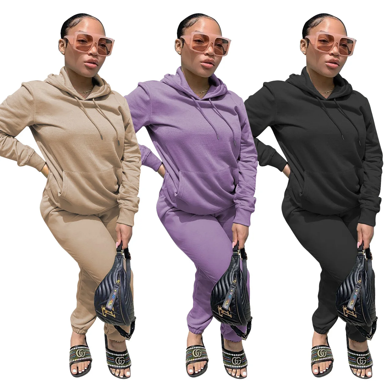 Спортивный костюм с длинным рукавом, топ с капюшоном и штаны, комплект из двух предметов, одежда для фитнеса, женский спортивный костюм, плотный спортивный костюм, женский костюм для бега