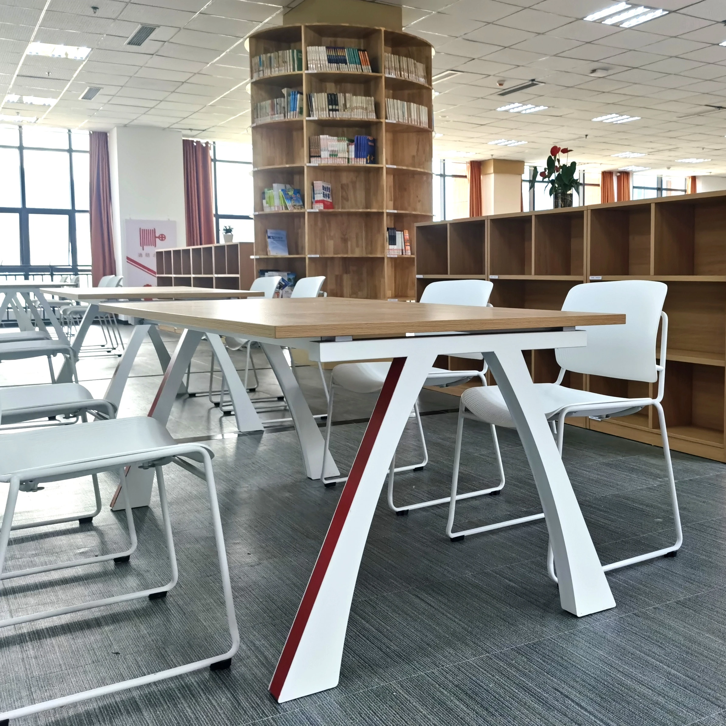 High Quality Library Furniture Study Desk Table Office Desk Staff Workstation